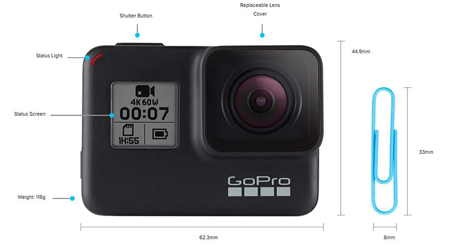 12MP GoPro Waterproof Digital Action Camera with Touch Screen 4K HD Video