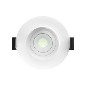 2" Gimbal Canless LED Downlight, 400lm, Selectable 2700K to 5000K, 20° Spot, Deep Regress Trim