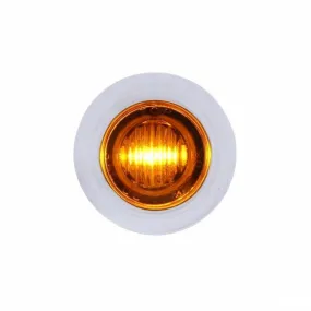 3 LED Dual Function Mini Clearance/Marker Light w/ Bezel - Amber LED/Amber Lens