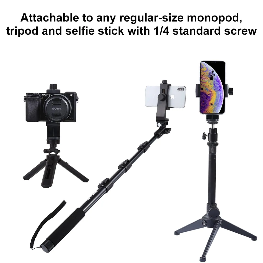 360 Degree Rotating Universal Horizontal Vertical Shooting Phone Clamp Holder Bracket