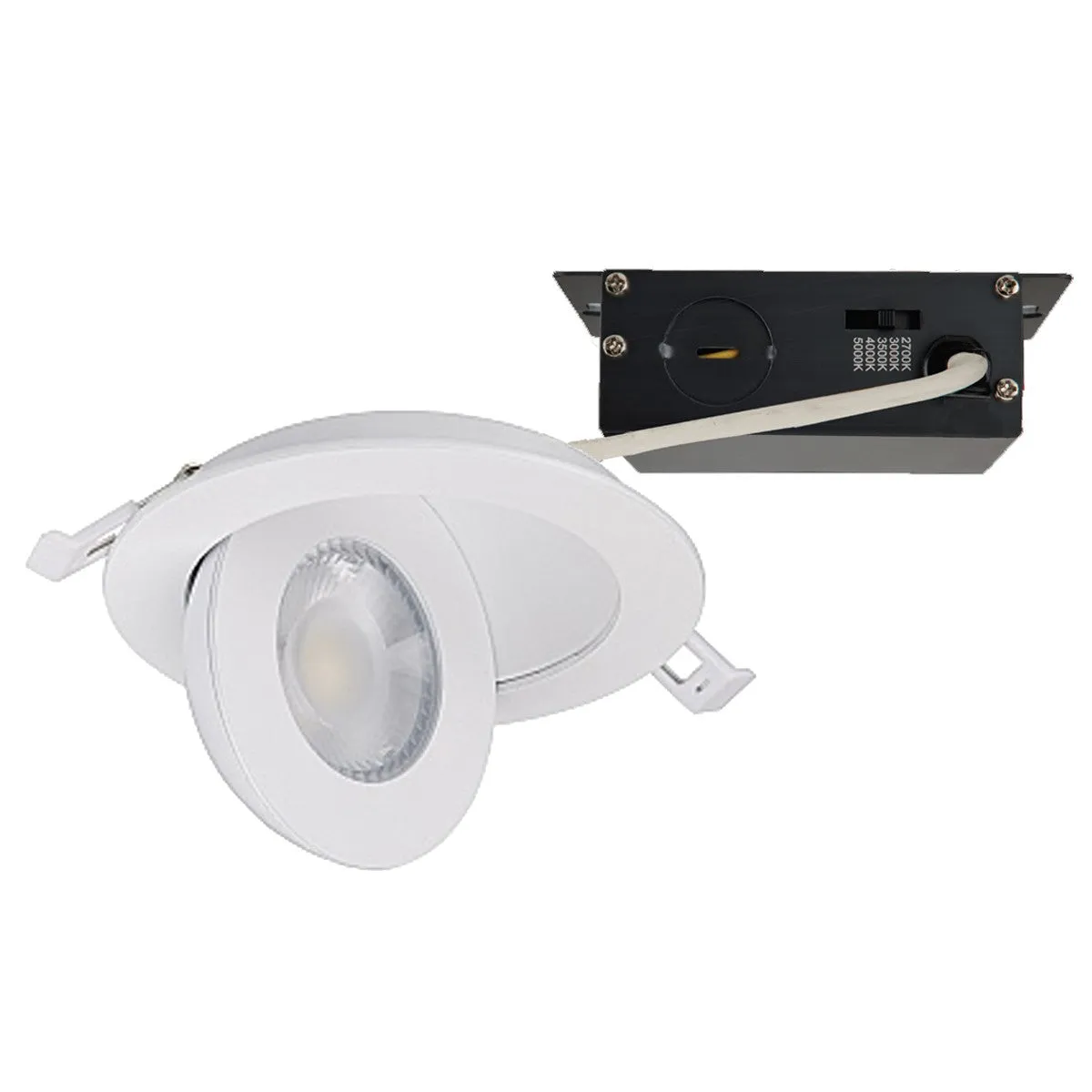 4 Inch Round Gimbal Downlight with Remote Driver, 750 Lumens, 27K|30K|35K|40K|50K