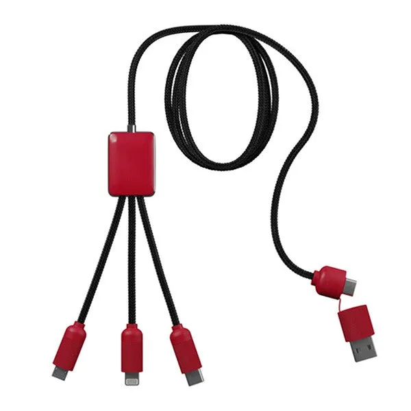 5-in-1 Charging Cable With Light-Up Logo (Q619822)