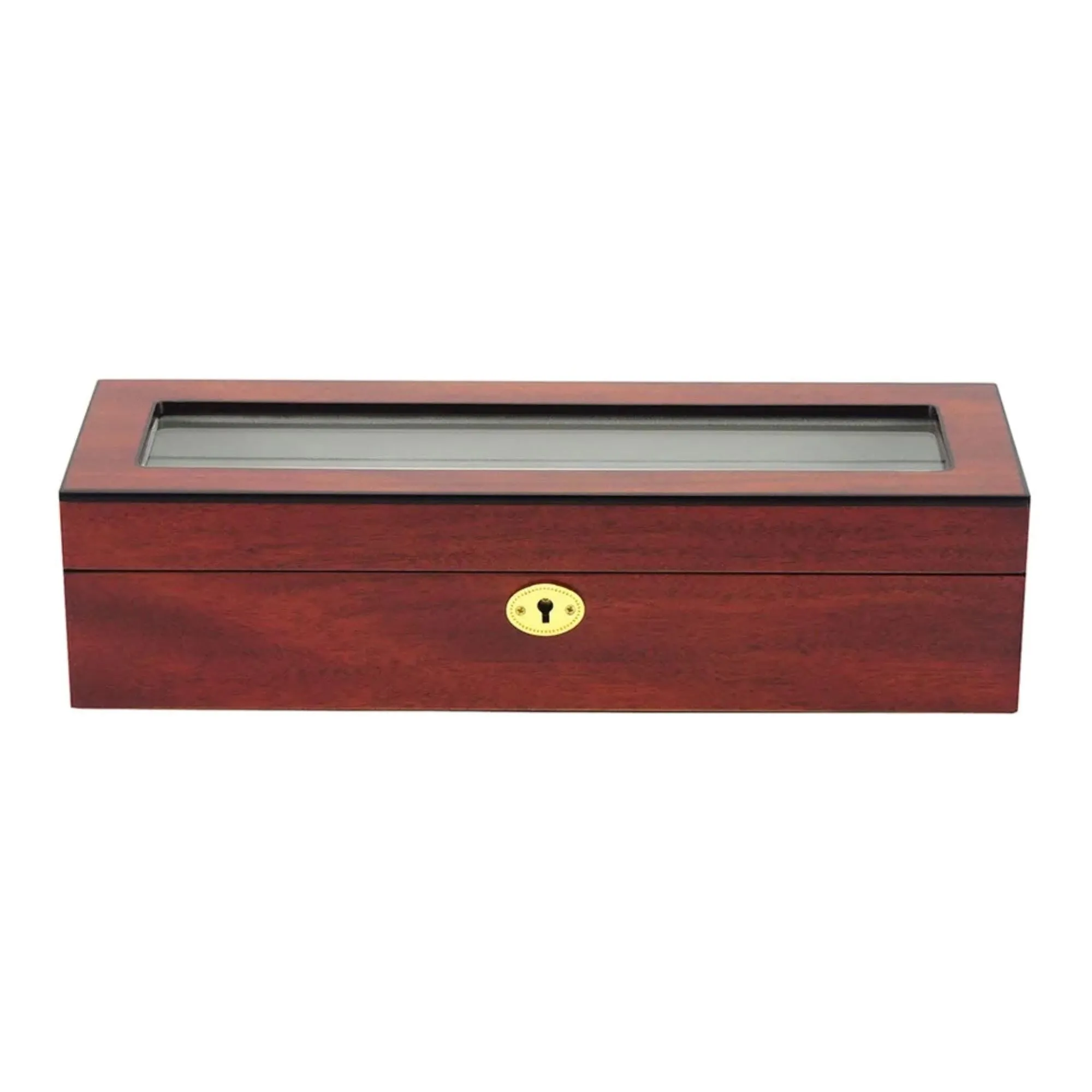 6 Slots Wooden Watch box with glass window