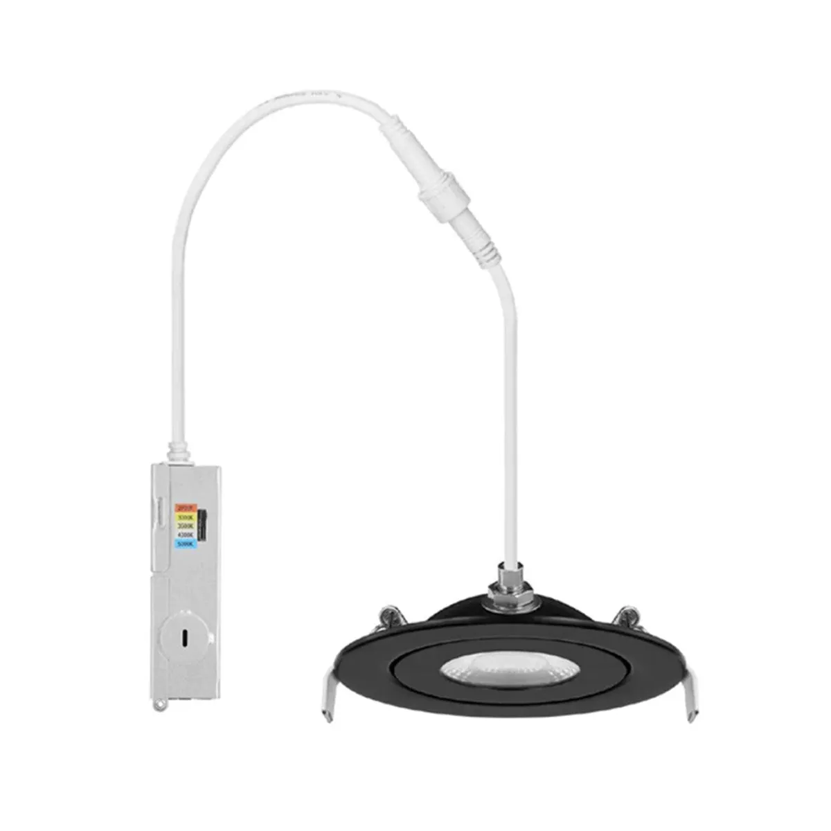 6" Gimbal LED Canless Recessed Light, 950 Lumens, Selectable 2700K to 5000K, Black Finish