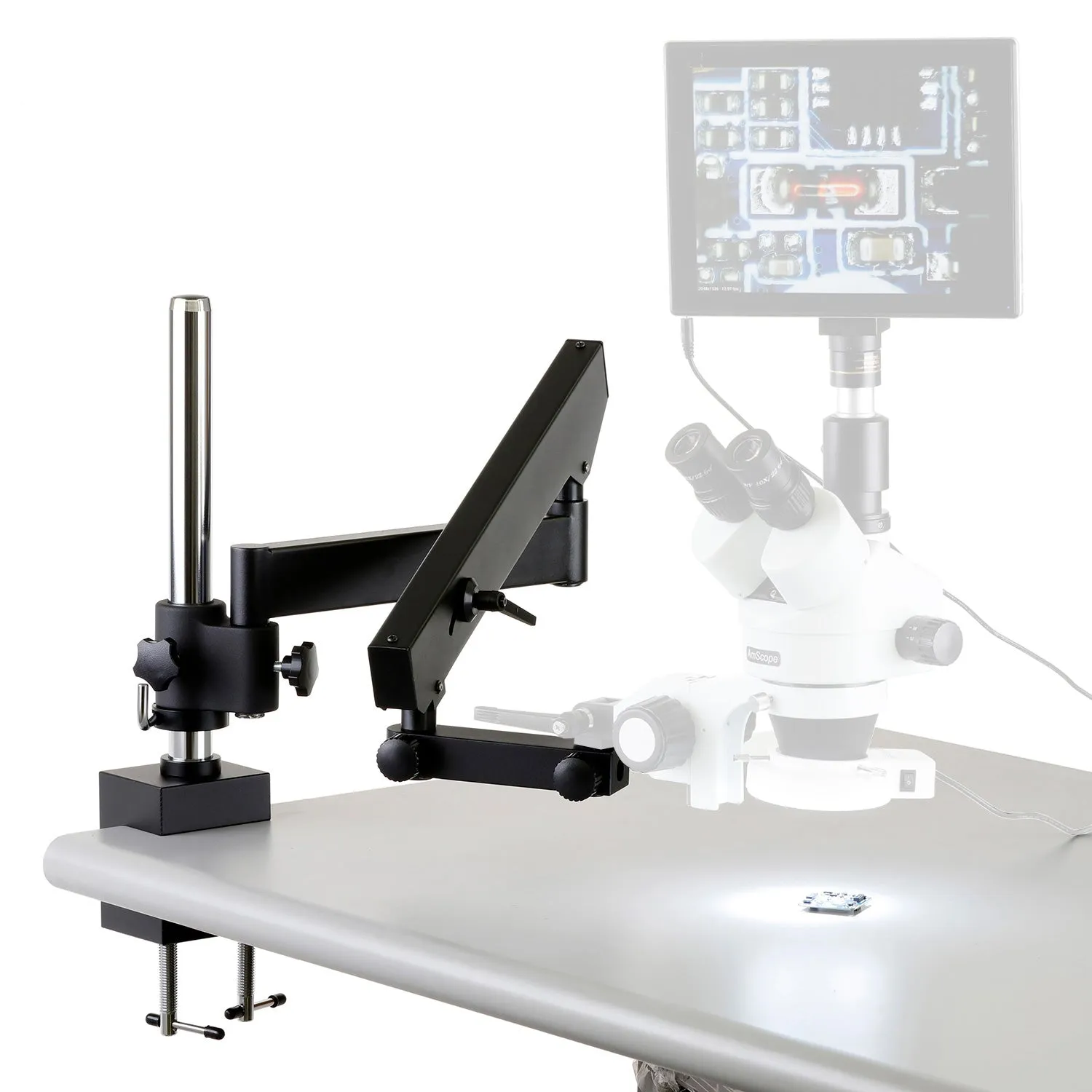 AmScope Articulating Stand with Post Clamp for Stereo Microscopes