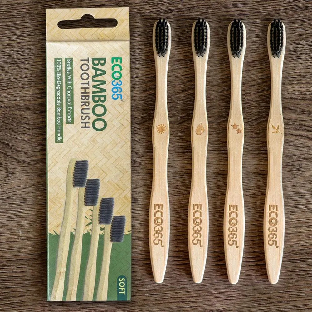 Bamboo Charcoal Toothbrush -  Pack of 4