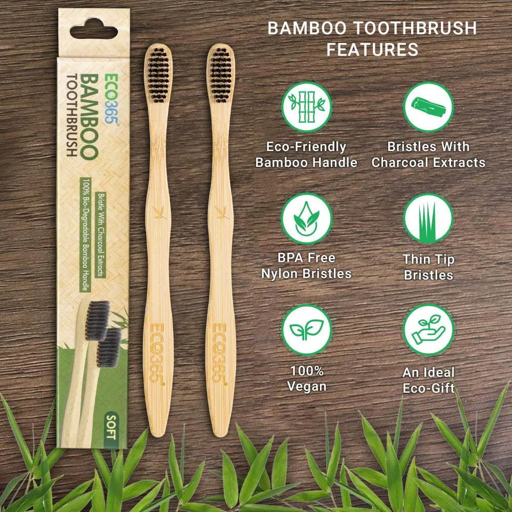 Bamboo Charcoal Toothbrush -  Pack of 4