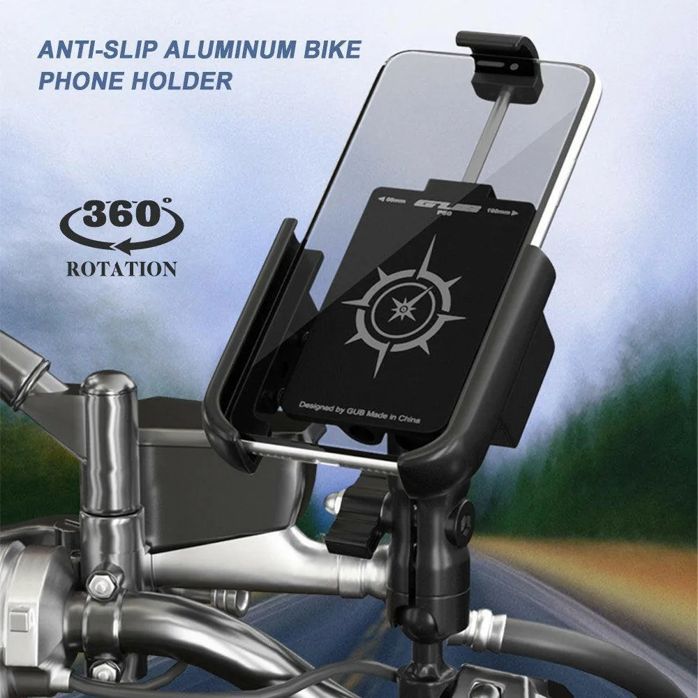 Bicycle Phone Mount 360 Degree Rotation Aluminum Bike Phone Holder Mount Cycling Handlebar Cell Phone Holder Clamp