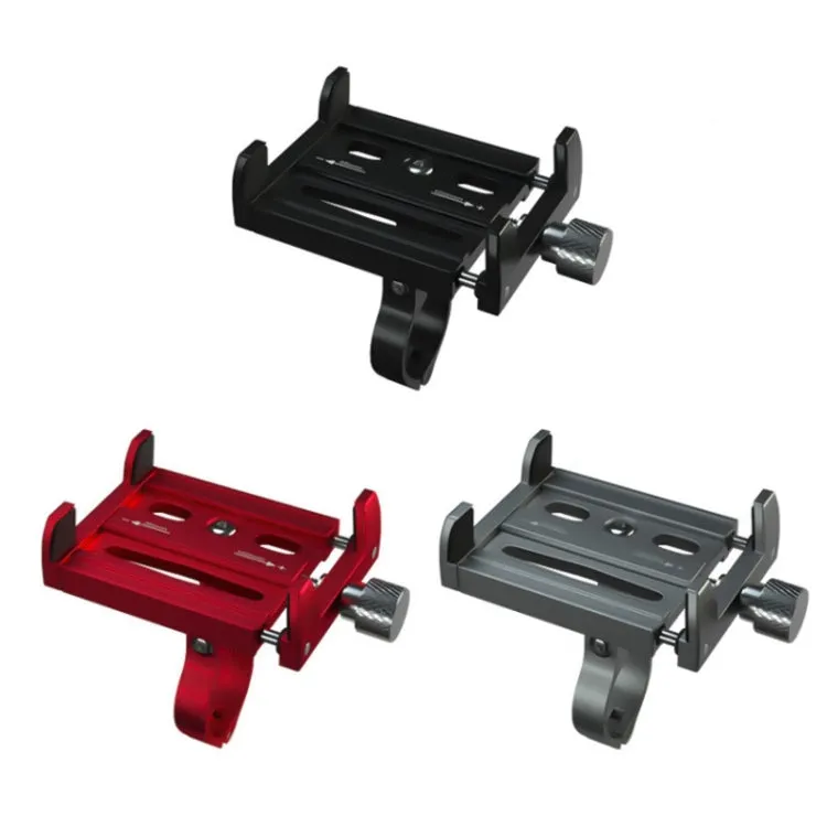 BIKERSAY MP005 Bicycle Aluminum Alloy Mobile Phone Holder Motorcycle Handlebar Bracket (Titanium Color)