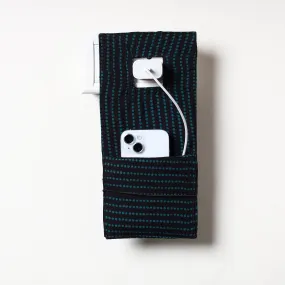 Black - Bagh Block Printed Cotton Mobile Charging Holder