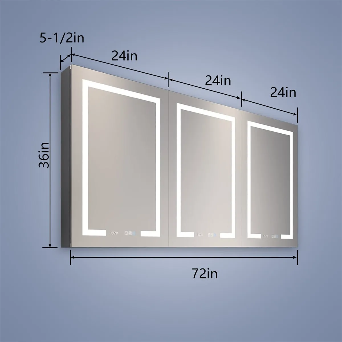 Boost-M2 72" W x 36" H Combination Medicine Cabinet with Mirror led Lighted Medicine Cabinet