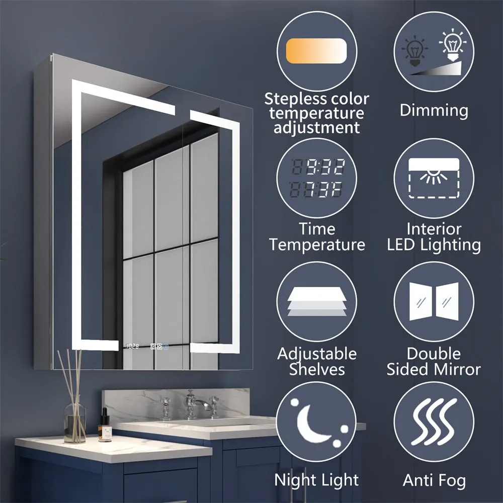 Boost-M2 72" W x 36" H Combination Medicine Cabinet with Mirror led Lighted Medicine Cabinet