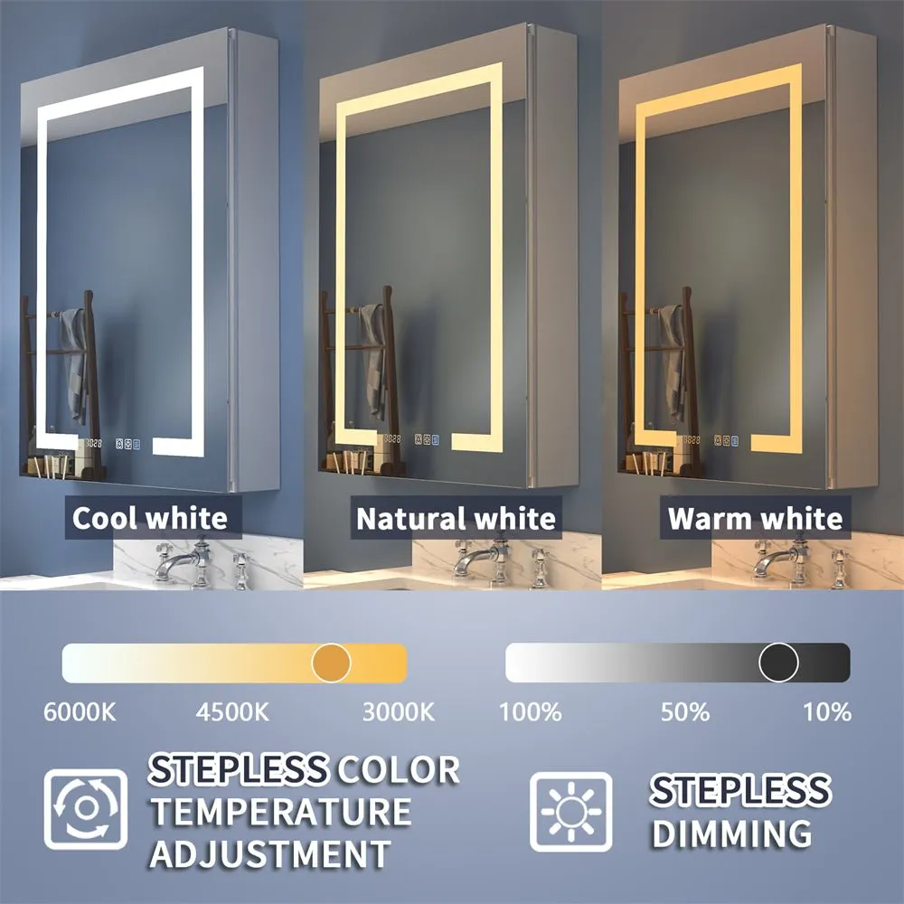 Boost-M2 72" W x 36" H Combination Medicine Cabinet with Mirror led Lighted Medicine Cabinet