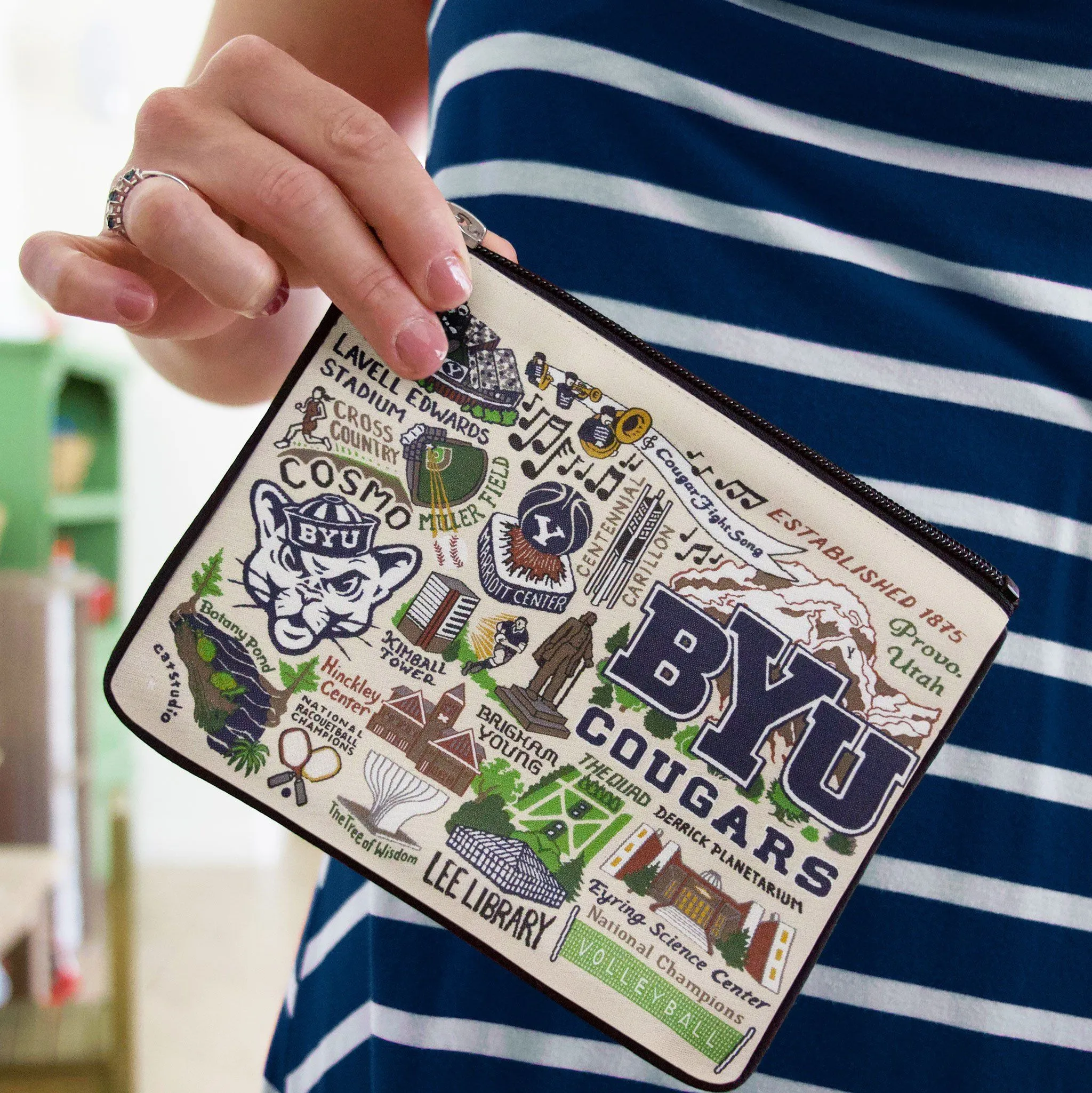 Brigham Young University (BYU) Collegiate Zip Pouch