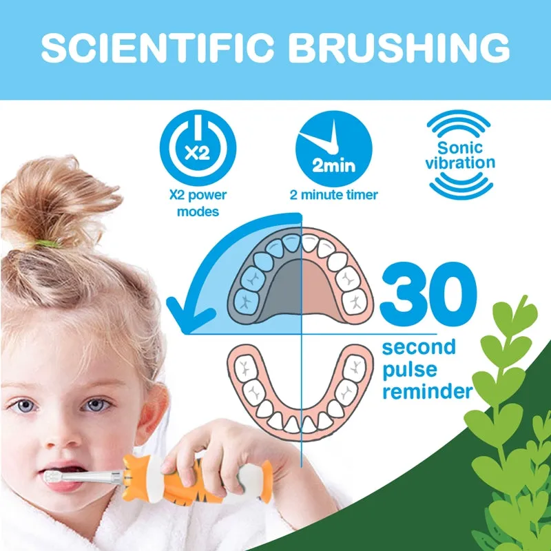 Brush-baby WildOnes Toby Tiger Rechargeable Sonic ElectricToothbrush 0-10yrs