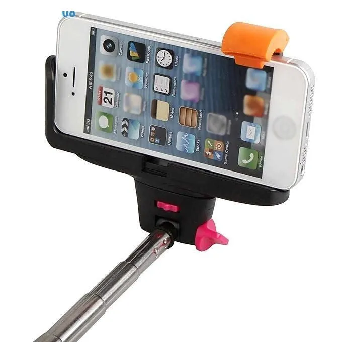 Built in Bluetooth Extendable Selfie Stick Monopod Holder Multi Available - Pink