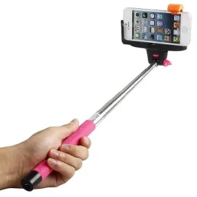 Built in Bluetooth Extendable Selfie Stick Monopod Holder Multi Available - Pink