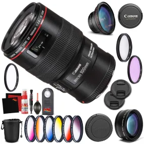 Canon EF 100mm f/2.8L Macro is USM Lens Professional Kit International Model Bundle