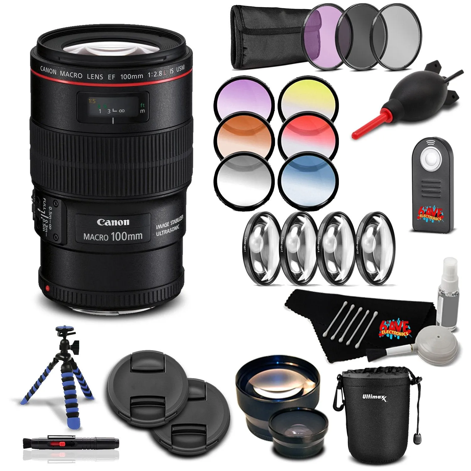 Canon EF 100mm f/2.8L Macro is USM Lens Professional Kit International Model Bundle