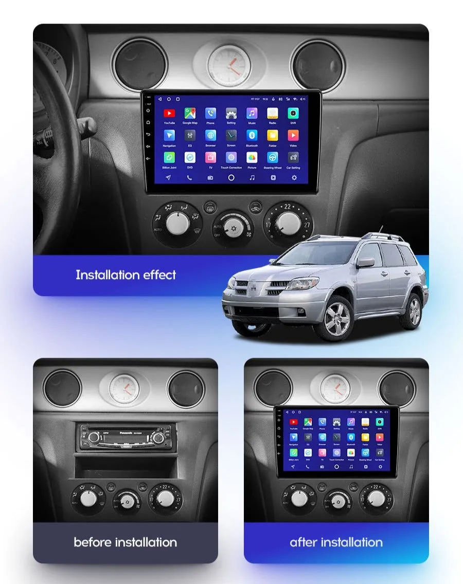 Car Dealz 10.2 Android 10.0 For Mitsubishi Outlander 1 2002 - 2008 In Dash Plus OEM Fascia