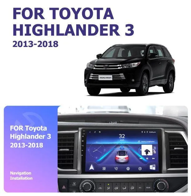 Car Dealz 10.2" Android 10.0 Toyota Highlander Kluger 3 XU50 2013-2018 w CAM In Dash Plus OEM Fascia