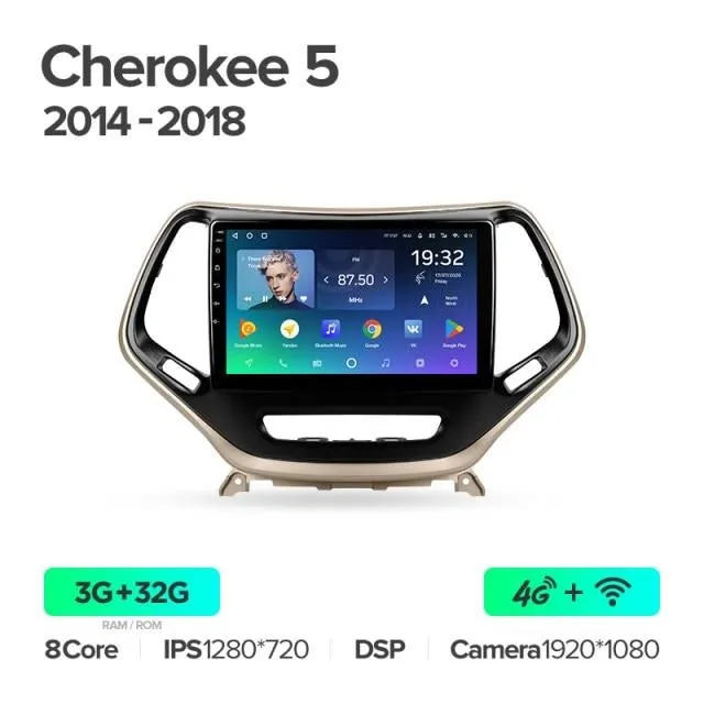 Car Dealz Premium Advanced 4G Data Model 10.2" Android 12.0 For Jeep Cherokee 5 KL 2014 - 2018 In Dash Plus OEM Fascia