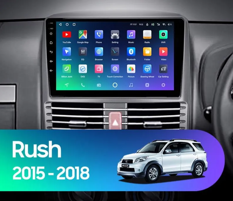 Car Dealz Premium Advanced 4G Data Model 10.2" Android 12.0 For Toyota Rush 2015 - 2018 In Dash Plus OEM Fascia