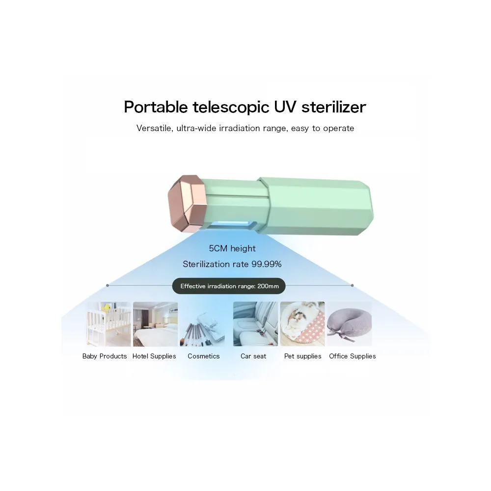 Chargeable Mini UV-C Sanitizer and Disinfection Stick - Green Finish