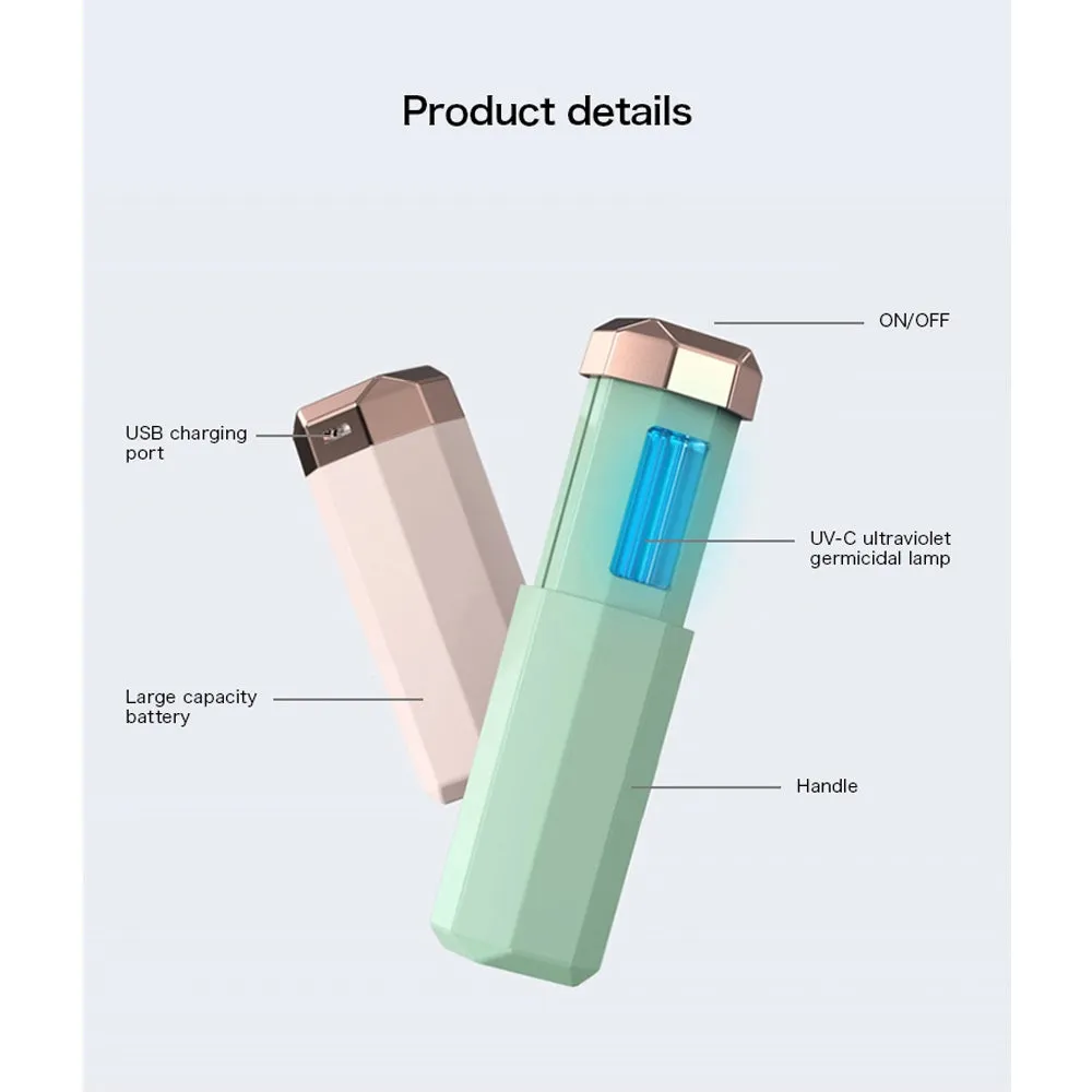 Chargeable Mini UV-C Sanitizer and Disinfection Stick - Green Finish