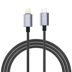 [CLEARANCE] ORICO GQA29 (1.5m / 2m) USB Type C to Lightning Fast Charging Data Cable 14.5V/2A PD 29W, 480Mbps Transmission Rate, Nylon-Braided Aluminum Alloy for iPhone, iPad, Air Pods