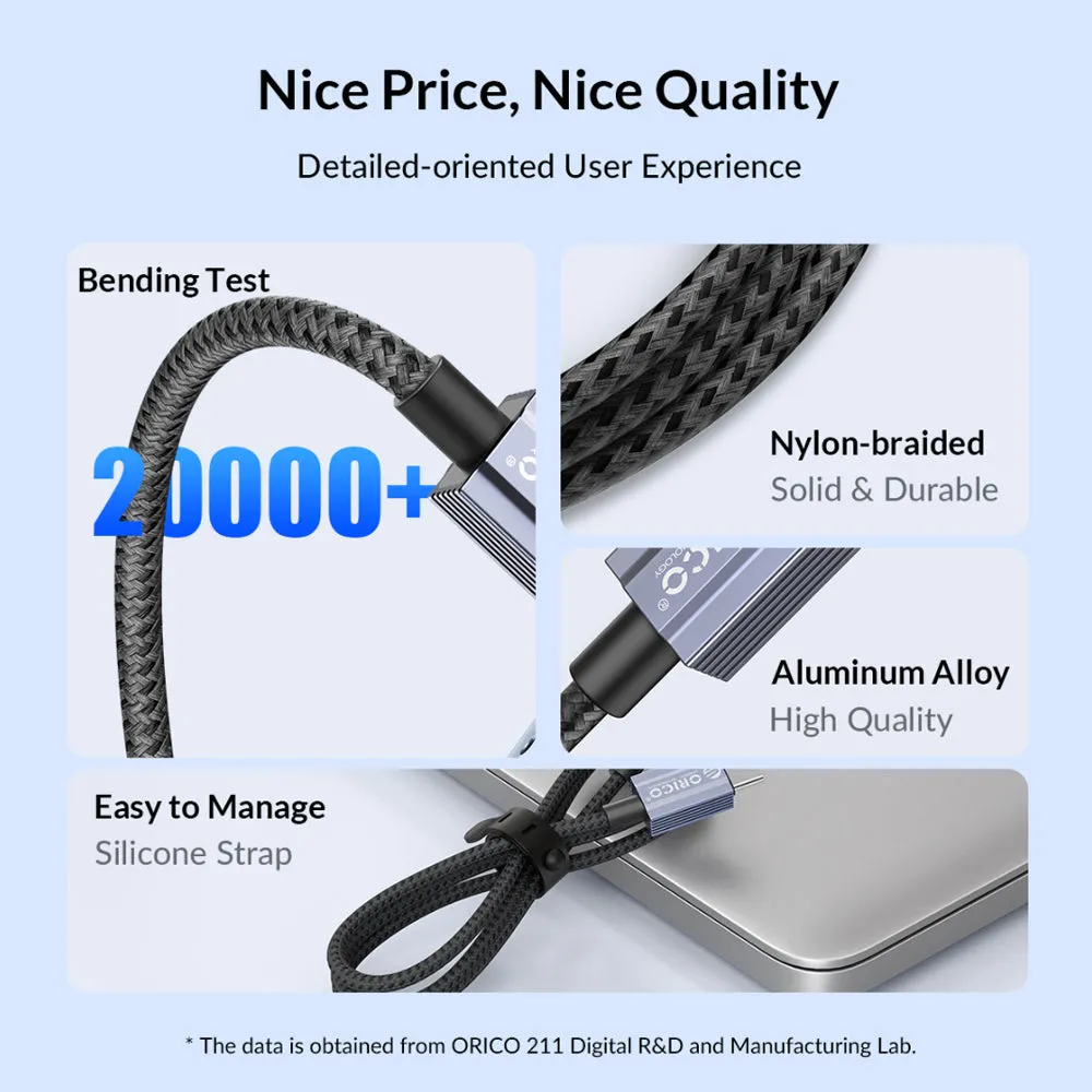 [CLEARANCE] ORICO GQA29 (1.5m / 2m) USB Type C to Lightning Fast Charging Data Cable 14.5V/2A PD 29W, 480Mbps Transmission Rate, Nylon-Braided Aluminum Alloy for iPhone, iPad, Air Pods