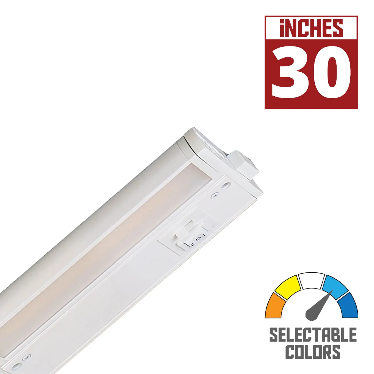 CounterMax 5K 30 Inch LED Under Cabinet Light, 2700K to 5000K, 1800 Lumens, 120V, White