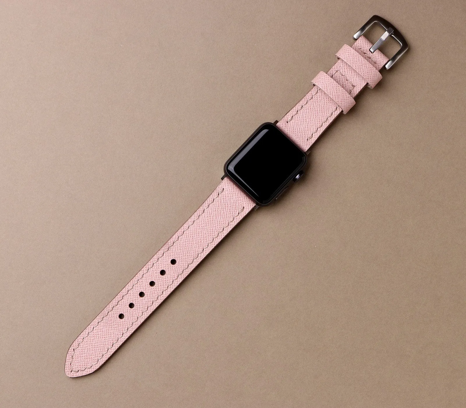 Custom Made Apple Watch Strap - Rose Saffiano