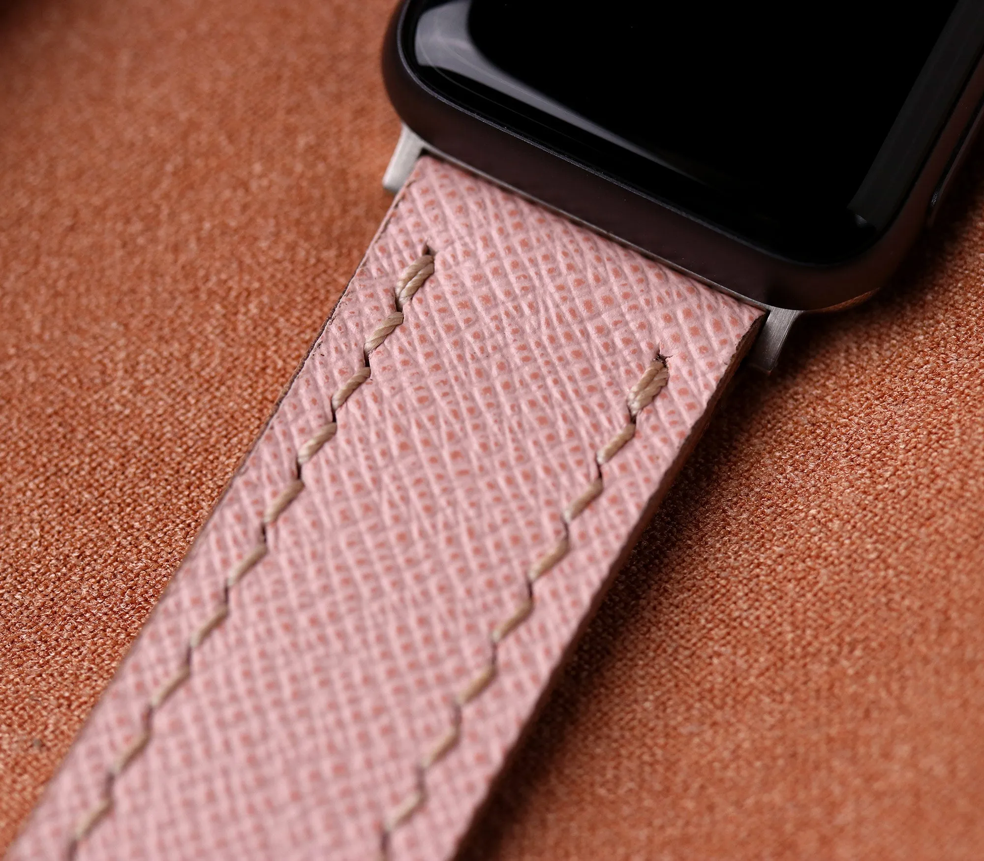 Custom Made Apple Watch Strap - Rose Saffiano