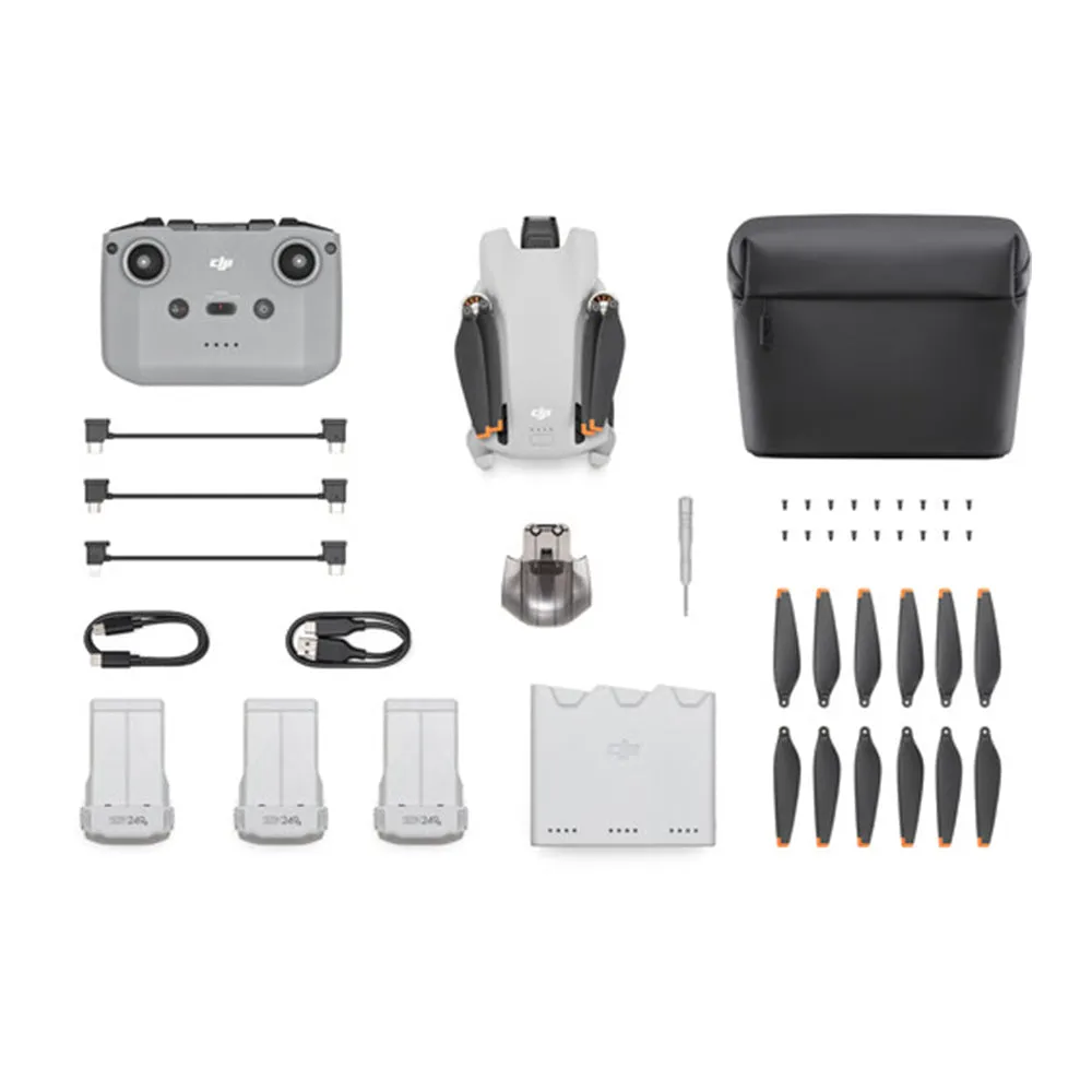 DJI Mini 3 Fly More Combo 4K HDR Drone with DJI RC Remote Controller | 48MP 1/1.3" CMOS 24mm Wide-Angle Camera, True Vertical Shooting, Unidirectional Obstacle Sensing, 10 km Video Transmission, 51-Min Max Flight Time