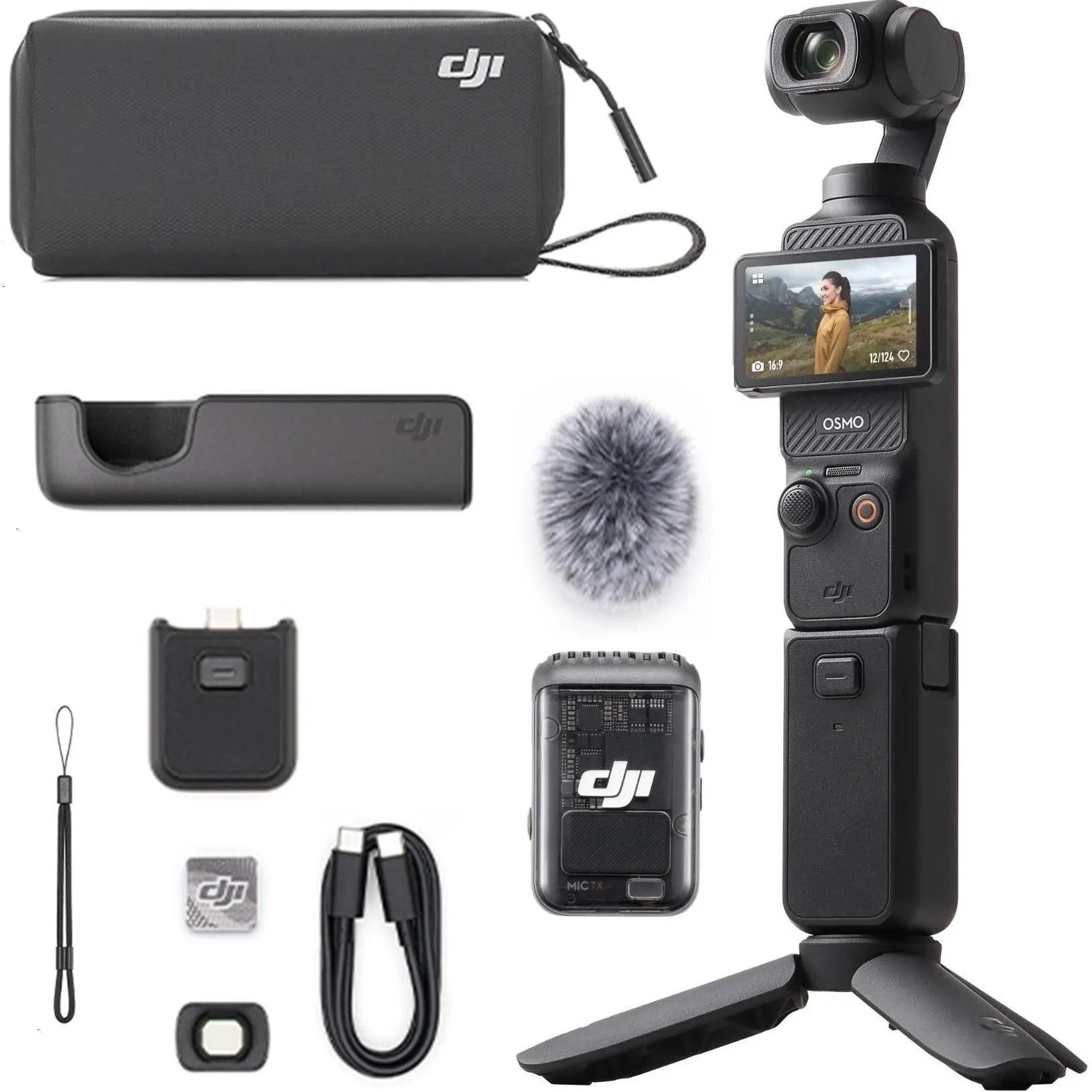 DJI Osmo Pocket 3 4K 3 Axis Gimbal Creator Combo Camera Stabiliser Black