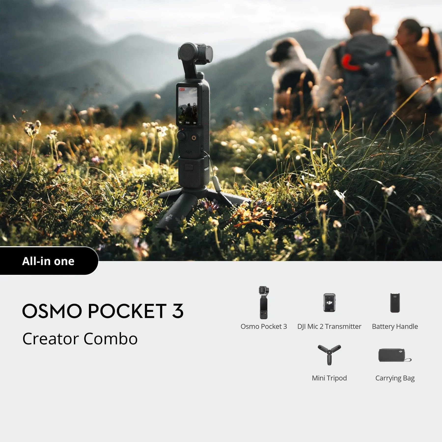 DJI Osmo Pocket 3 4K 3 Axis Gimbal Creator Combo Camera Stabiliser Black