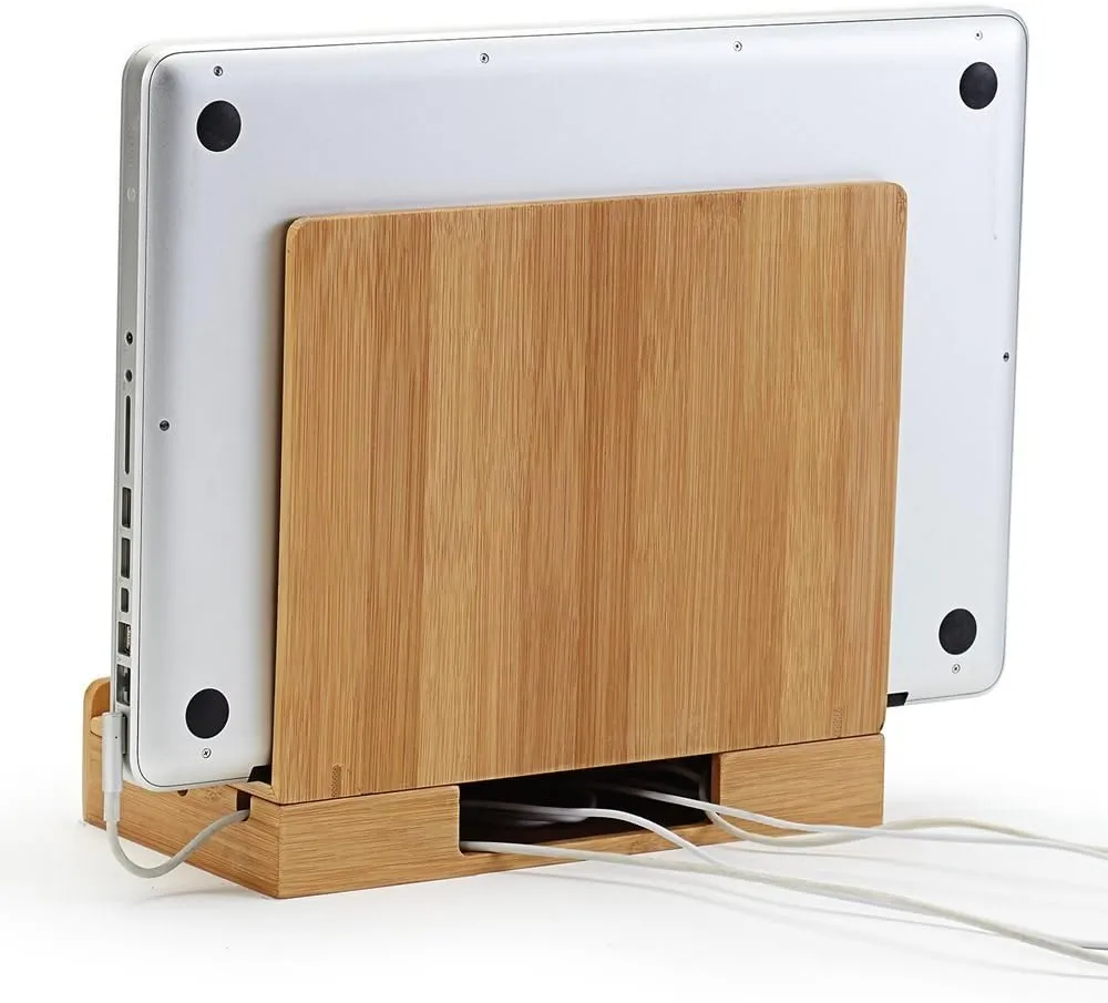 Eco-Friendly Bamboo Multi-Device Charging Station Dock & Organizer