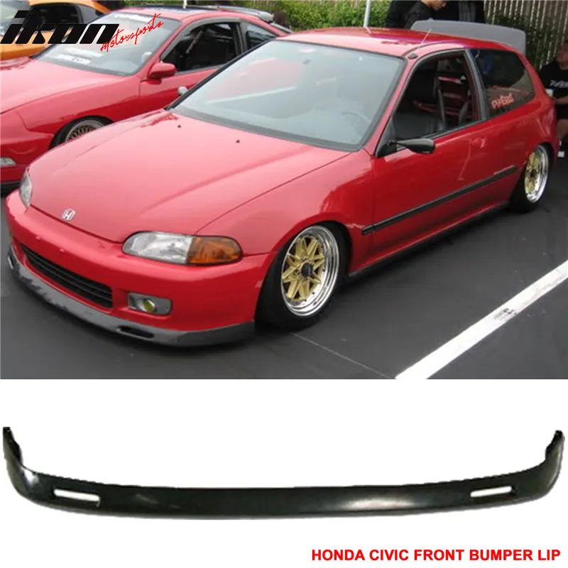 Fits 92-95 Civic 3Door BYS PU Front Bumper Lip Spoiler   Roof Spoiler