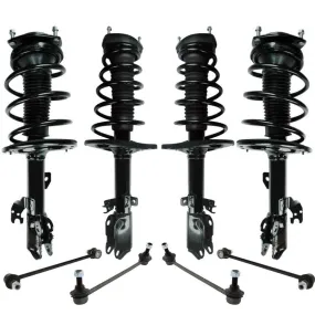 Front & Rear Complete Spring Struts & Sway Bar Links for Lexus ES350 2010-2012