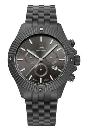 Gents Grey Steel Glock Watch with Grey Dial and Chronodial