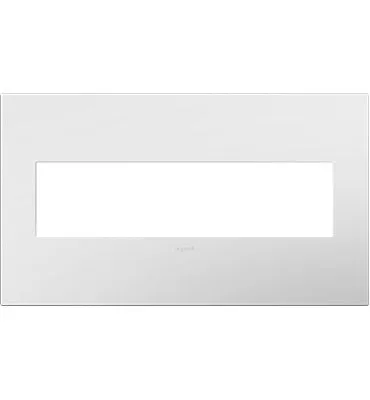 Gloss White-on-White, 4-Gang Wall Plate