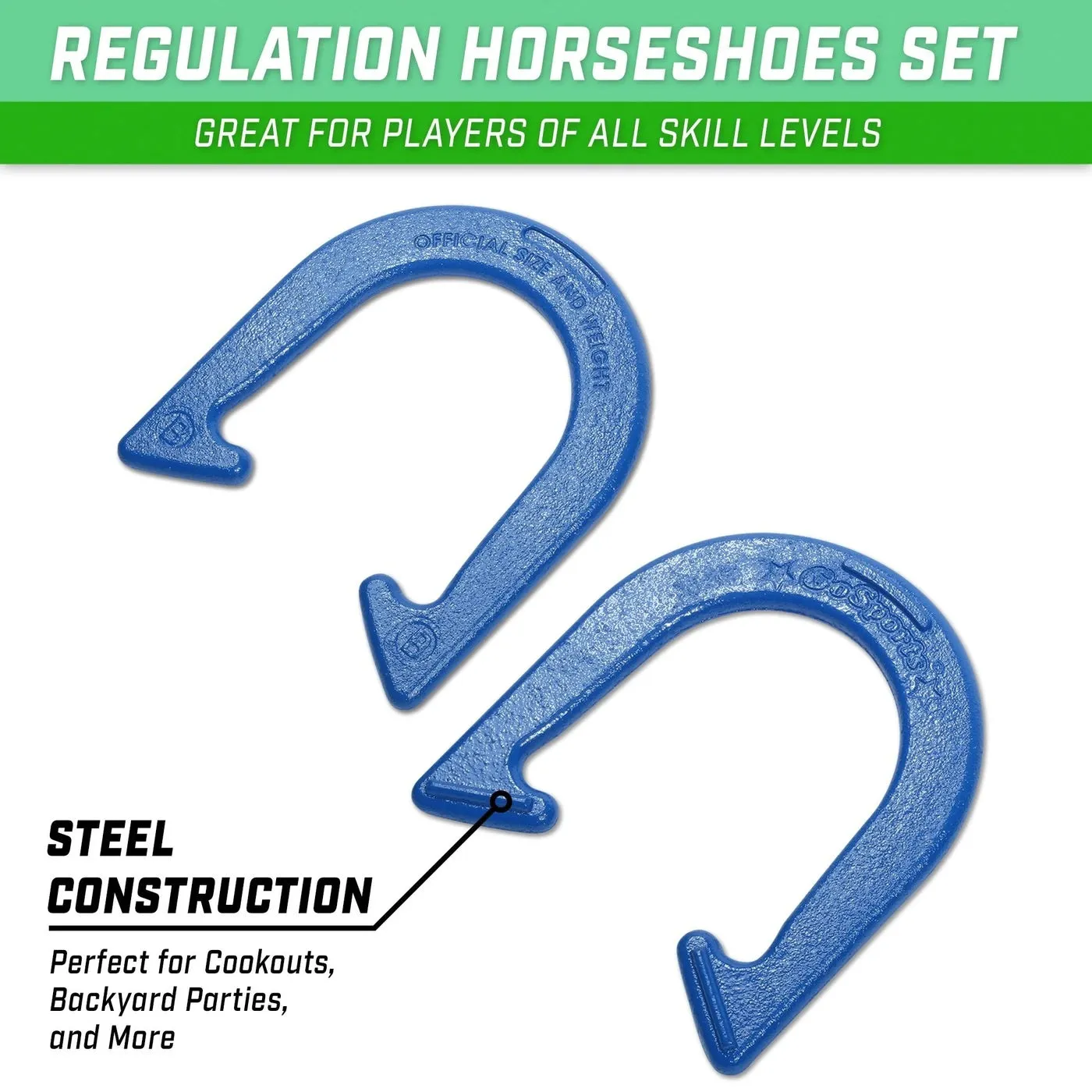 GoSports Steel Horseshoes Regulation Game Set