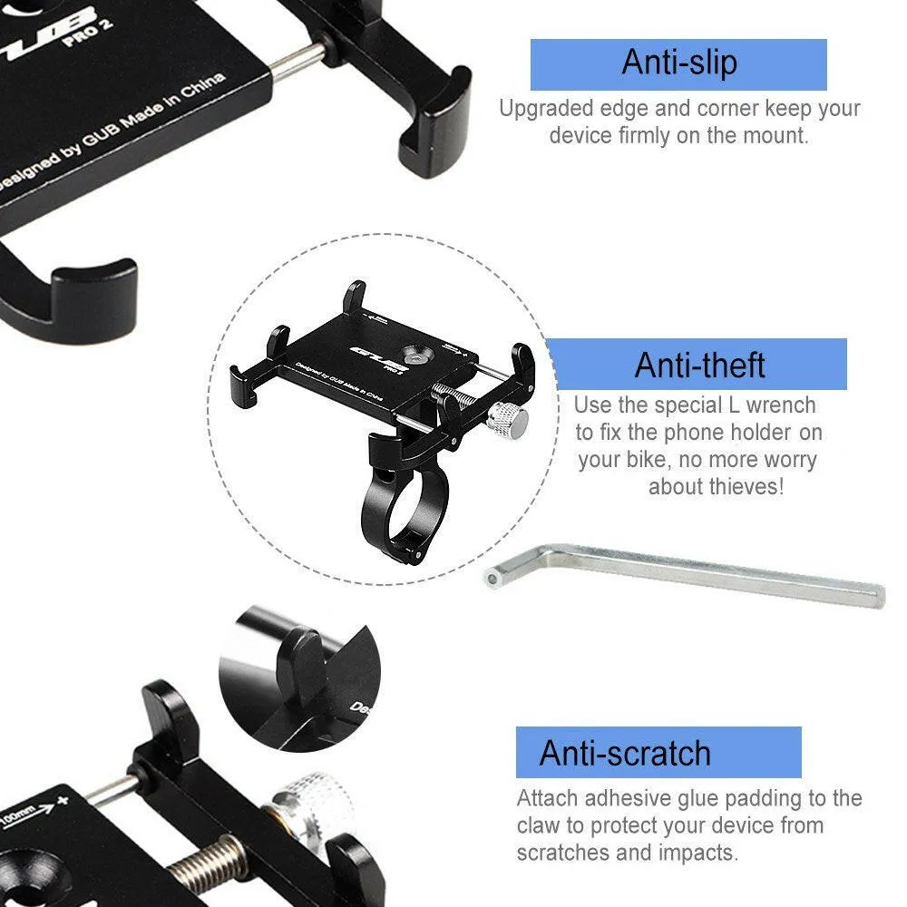 GUB PRO2 Anti-slip Bicycle Adjustable Phone Holder Mount