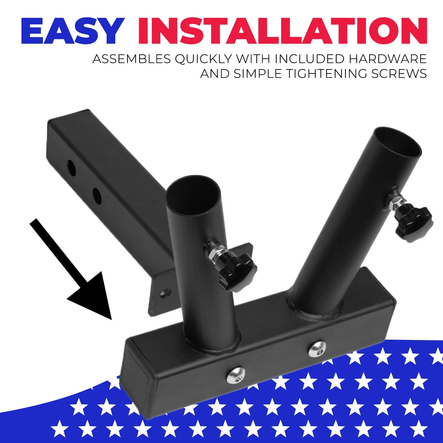 Hitch Mount Flag Pole Holder Bracket For 2'' Trailer Truck Receivers Travel