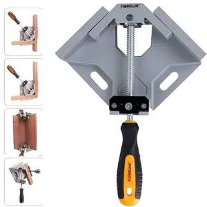 Homdum 90° Corner Clamp Single Hand Quick Release Button 90 Degree clamping tool For Welding Wood Working & Photo Framing Right Angle double clamp