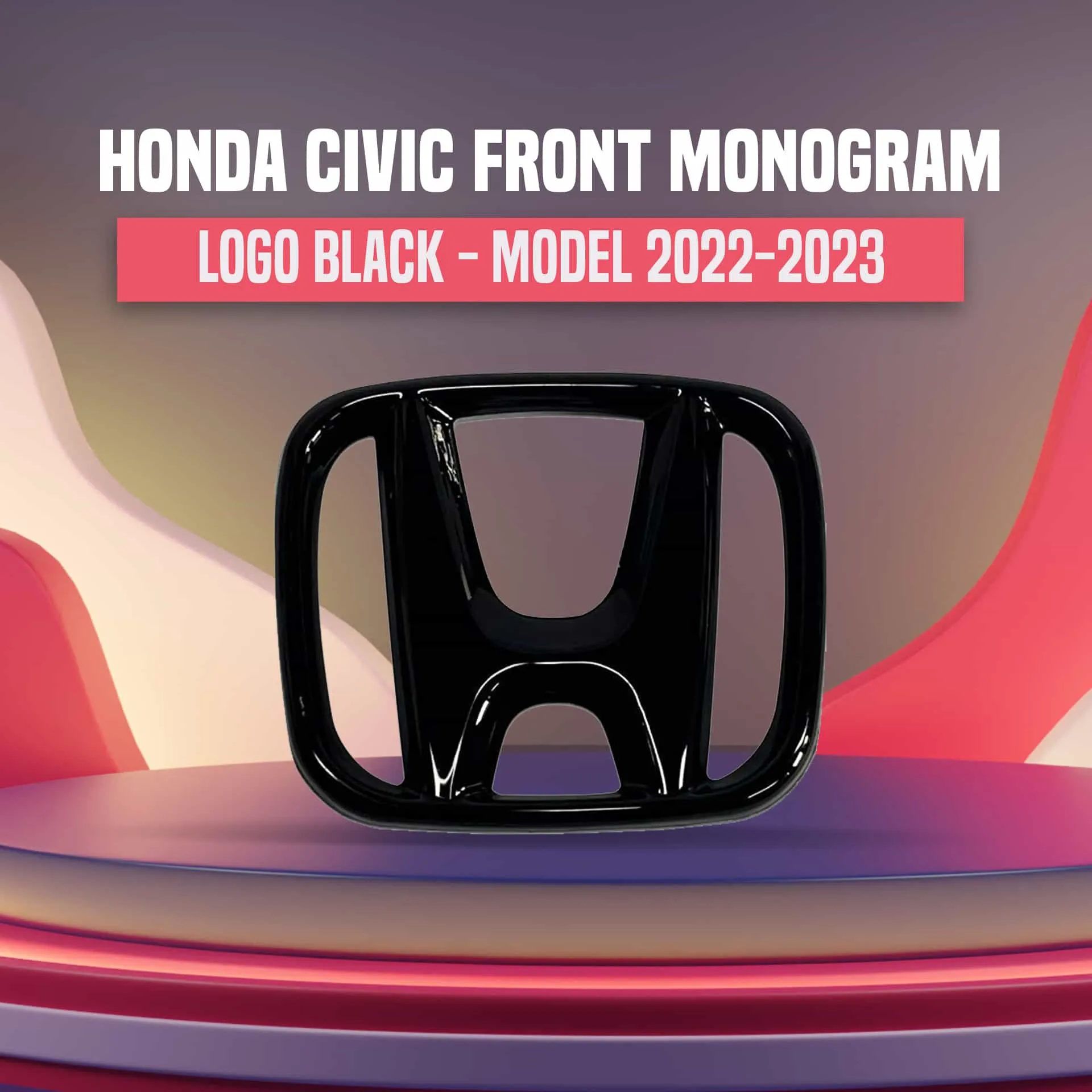 Honda Civic Front Logo Black - Model 2022-2023