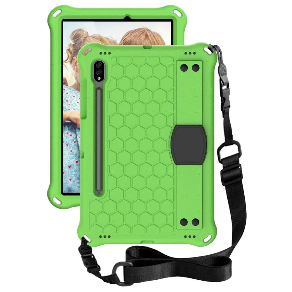 Honeycom pattern EVA combo case for Samsung Galaxy Tab S7 - Green / Black