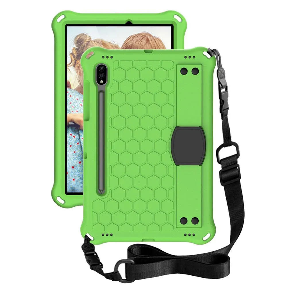 Honeycom pattern EVA combo case for Samsung Galaxy Tab S7 - Green / Black