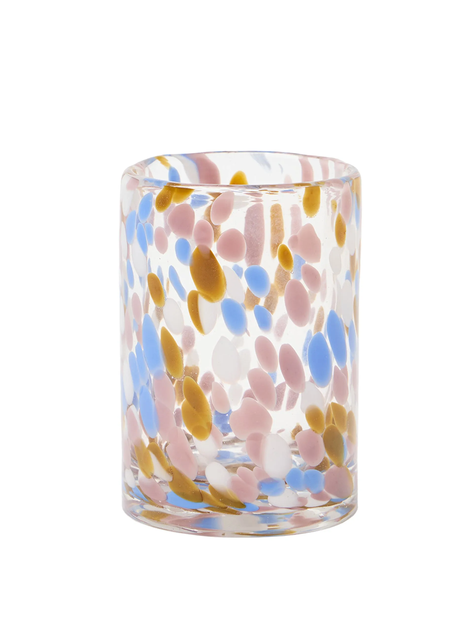 Iris speckle glass toothbrush holder